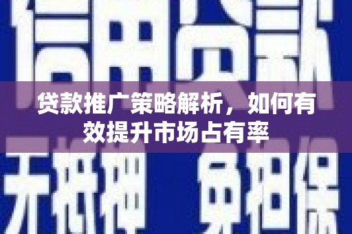 大涌贷款推广策略解析，如何有效提升市场占有率