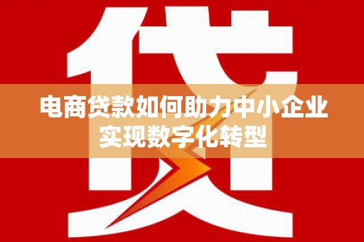 大涌电商贷款如何助力中小企业实现数字化转型