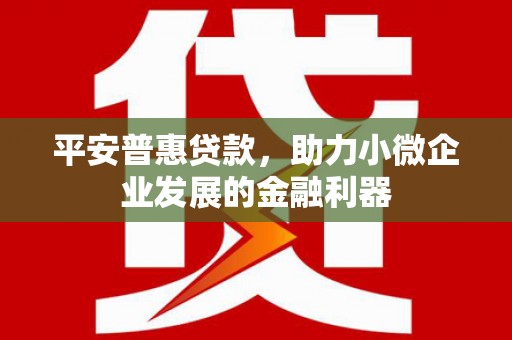 大涌平安普惠贷款，助力小微企业发展的金融利器