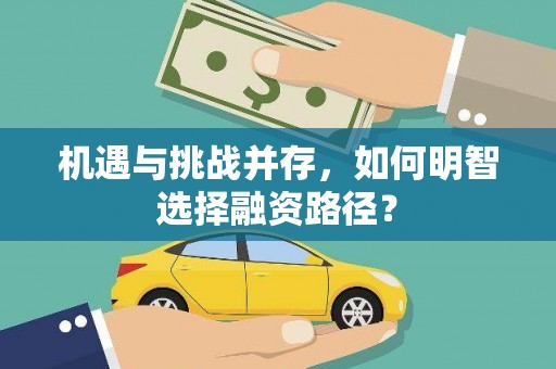 大涌机遇与挑战并存，如何明智选择融资路径？